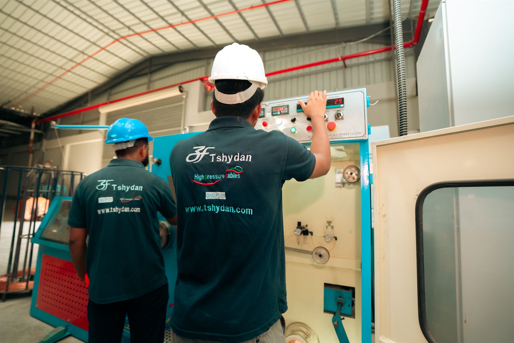 Our team operating the production line