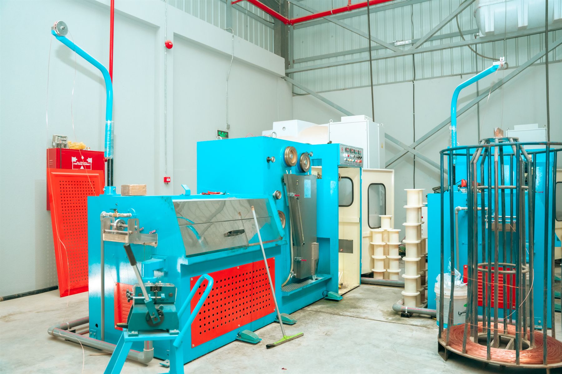 Wire drawing line inside the factory